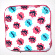 印花方巾 *gf-254A 日系全棉割绒印花方巾 手帕