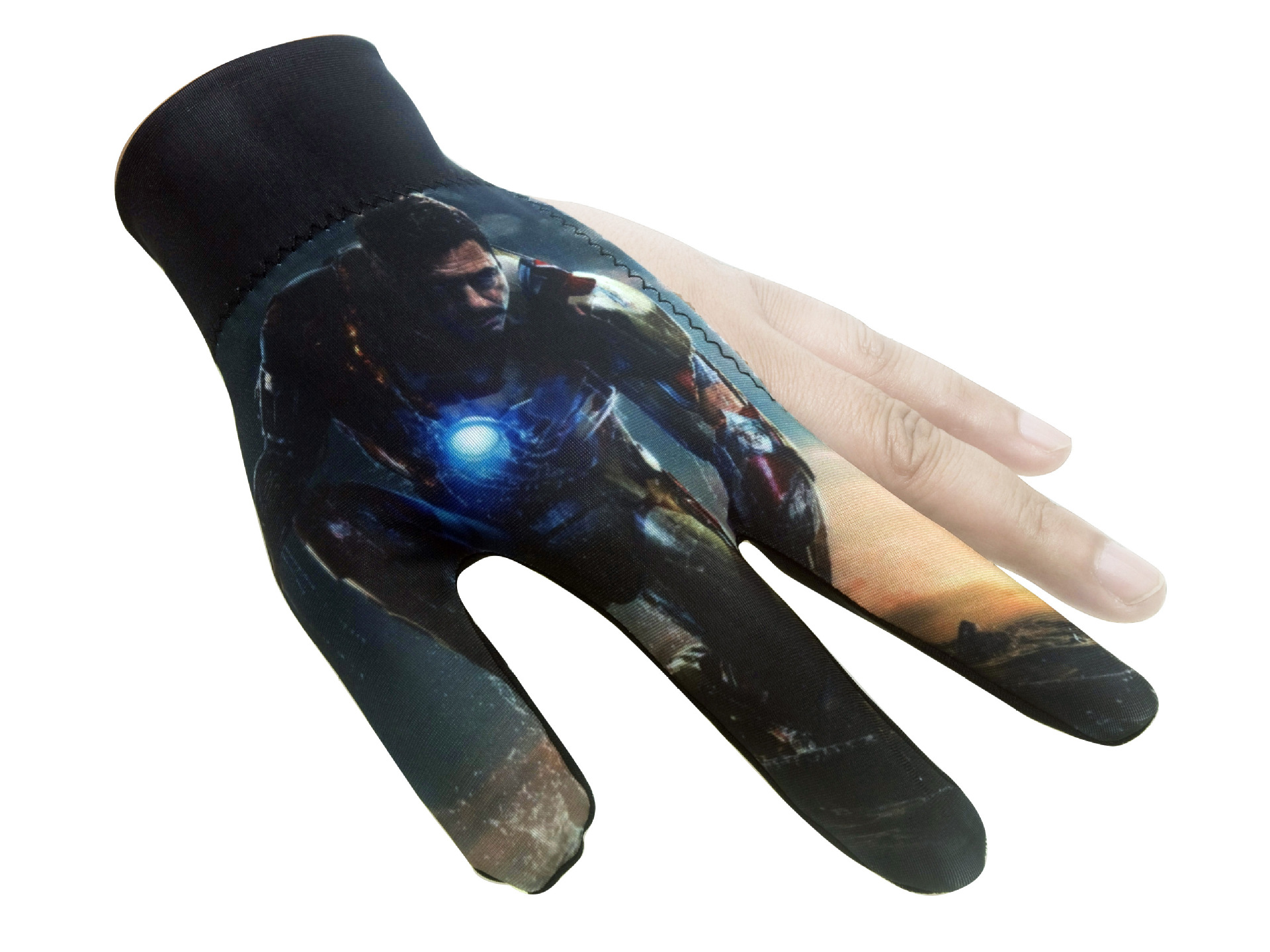 Alto elástico antideslizante resistente al desgaste transpirable de tres dedos guantes de billar guantes sunoke guantes de billar al por mayor