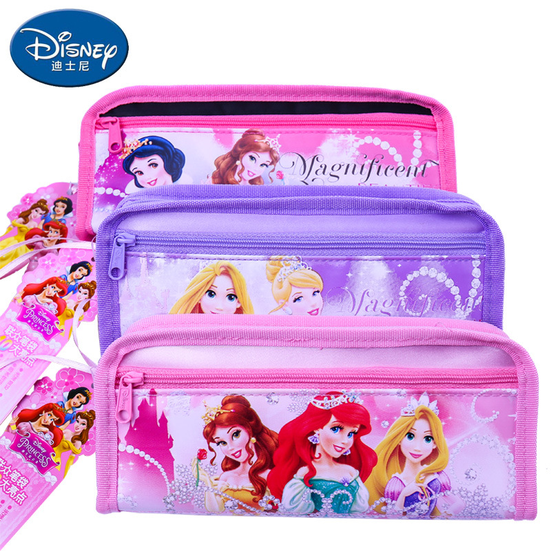 princess Pencil bag pupil Korean Edition Stationery Pencil case kindergarten Stationery zipper Pencil bag Pencil box