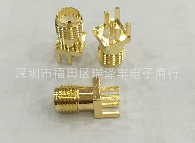 外螺纹内孔天线接口SMA-KE kHD卡板式偏脚母头同轴连接器