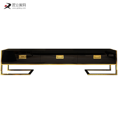 fashion a living room Stainless steel Titanium Lockers Modern simplicity Paint TV cabinet Open Houses Custom furniture