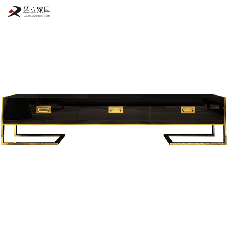fashion a living room Stainless steel Titanium Lockers Modern simplicity Paint TV cabinet Open Houses Custom furniture