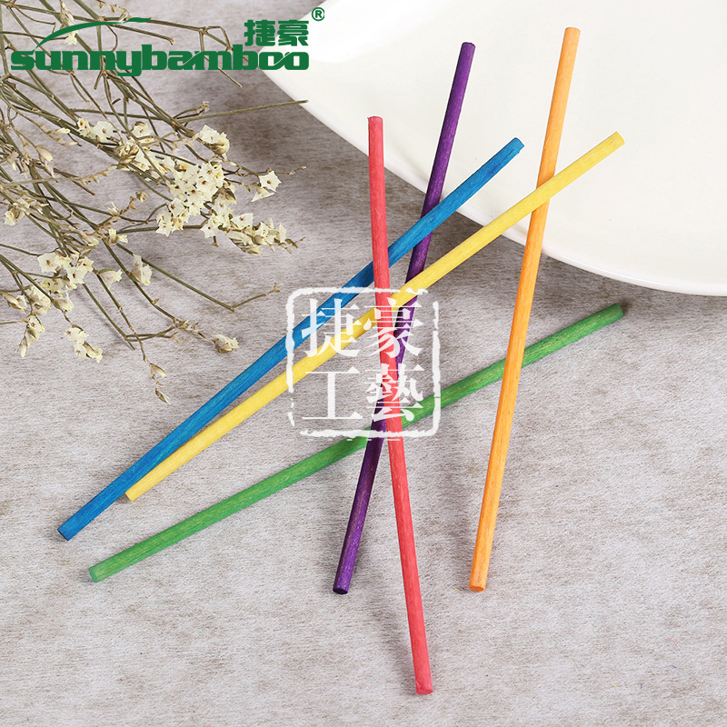 捷豪工艺原木木棒指甲美容签推平棒贴纸推平器彩色实木美甲清洁棒详情图6