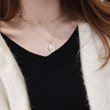 Coins, pendant, fashionable long necklace with letters, internet celebrity, European style
