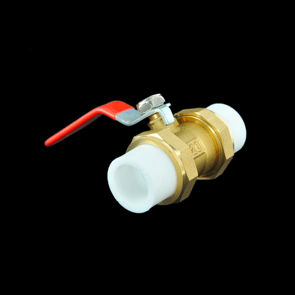 PPR黄铜双活接球阀PPR活接阀门工程专用PPR管阀门 厂家批发价|ms