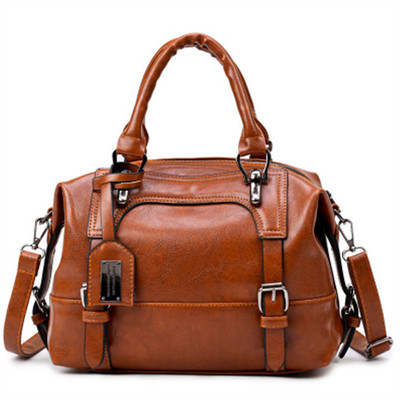 2018 new pattern Oil wax Female bag Soft leather portable The single shoulder bag Occident fashion Bag Inclined shoulder bag On behalf of