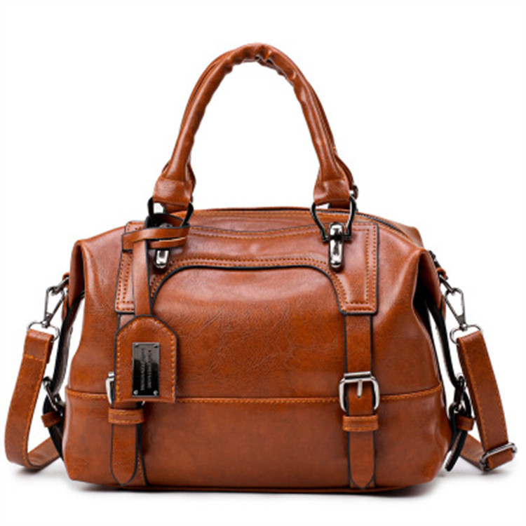 2018 new pattern Oil wax Female bag Soft leather portable The single shoulder bag Occident fashion Bag Inclined shoulder bag On behalf of
