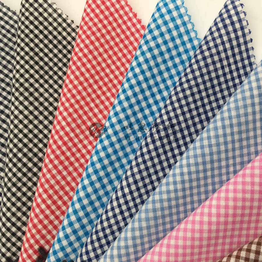 色织格子 全棉男女装 时尚衬衫面料 厂家直销 现货供应 批发