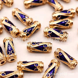 合金滴油景泰蓝配件长管 隔珠 桶珠 管珠 小鸟钥匙扣配件