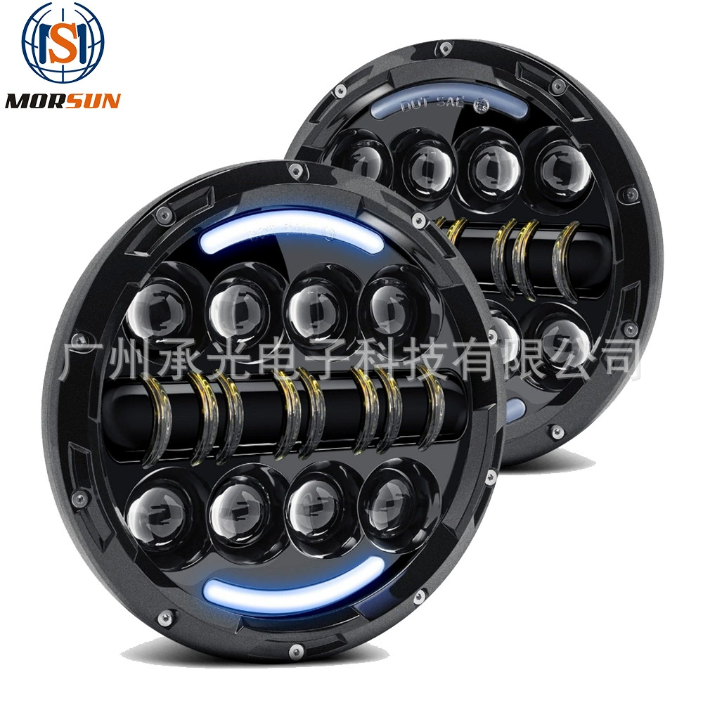 Автомобильная светодиодная фара круглая 7-дюймовая модификация фары, подходящая для трансграничной фары Harley JEEP Wrangler