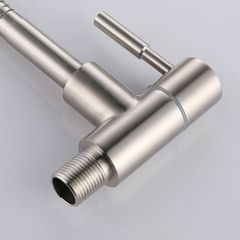 Manufacturer wholesale 304 stainless steel single cold universal tube wash basin sink faucet vegetable basin faucet sanitary ware