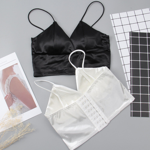 European and American sexy eight-breasted beautiful back wrapped breast beautiful back camisole bottoming underwear with breast pads tube top bra