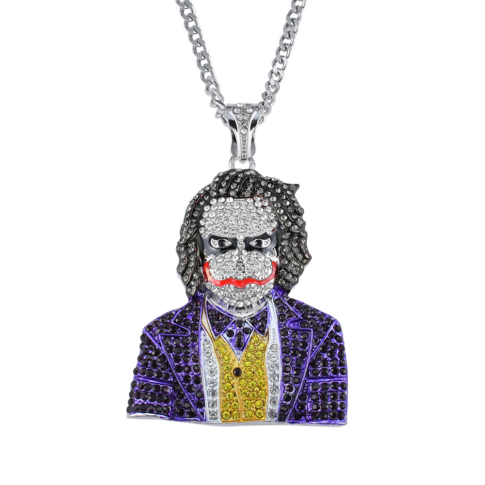 Hip-Hop Clown Pendant Necklace in Use