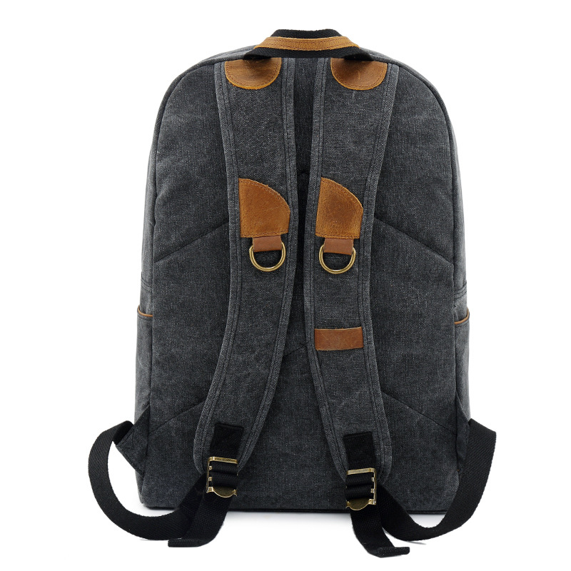Seven color cotton new men's casual universal canvas backpack, student leisure backpack_voghion.com