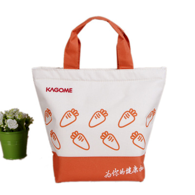 廠家定制棉布袋 橙色棉布鋁膜保溫袋 午餐包雙層便當保鮮冰包袋