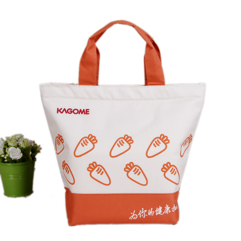 廠家定制棉布袋 橙色棉布鋁膜保溫袋 午餐包雙層便當保鮮冰包袋