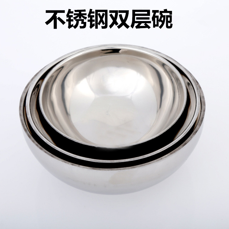 厂家直销不锈钢隔热碗玉兰碗 防烫百合泡面碗莲花碗家用双层碗