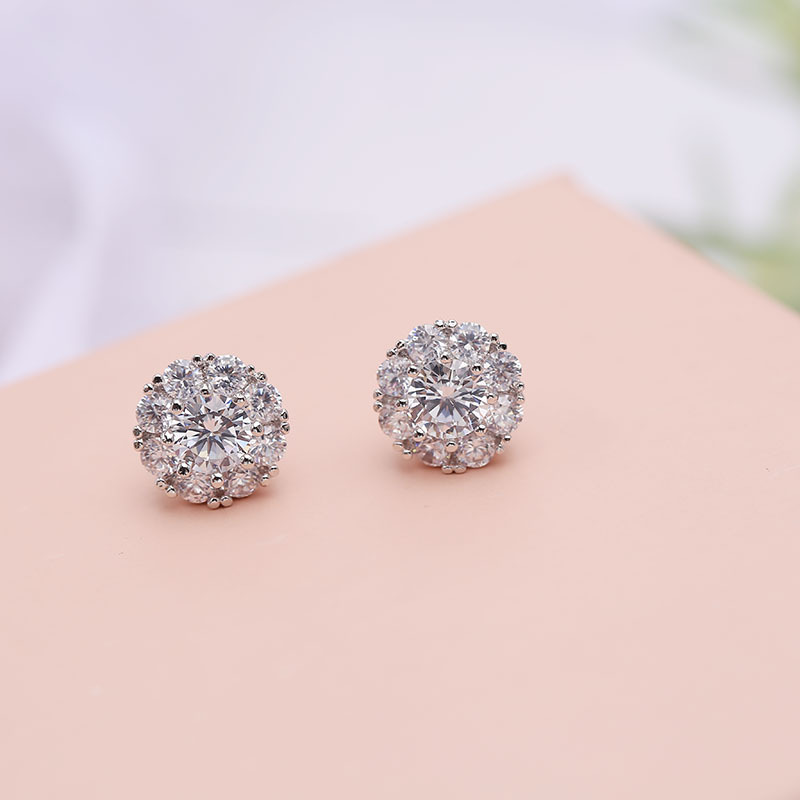 Sterling Argent Aiguille Tiktok Même Style Rotation Boucles D'oreilles Femelle Zircon Boucles D'oreilles Géométriques Frais Simple Bijoux En Gros display picture 6