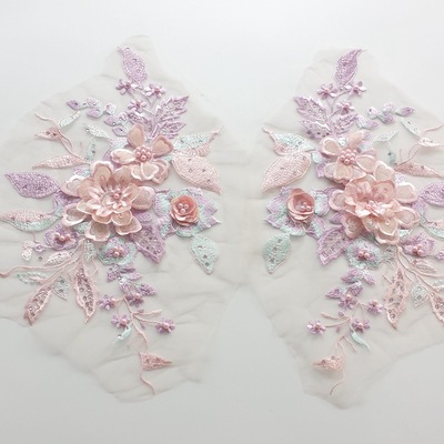 Three-dimensional embroidery Hot stamping Sequined beading Lace Motif manual diy APPLIQUE clothing patch Decorative lace accessories