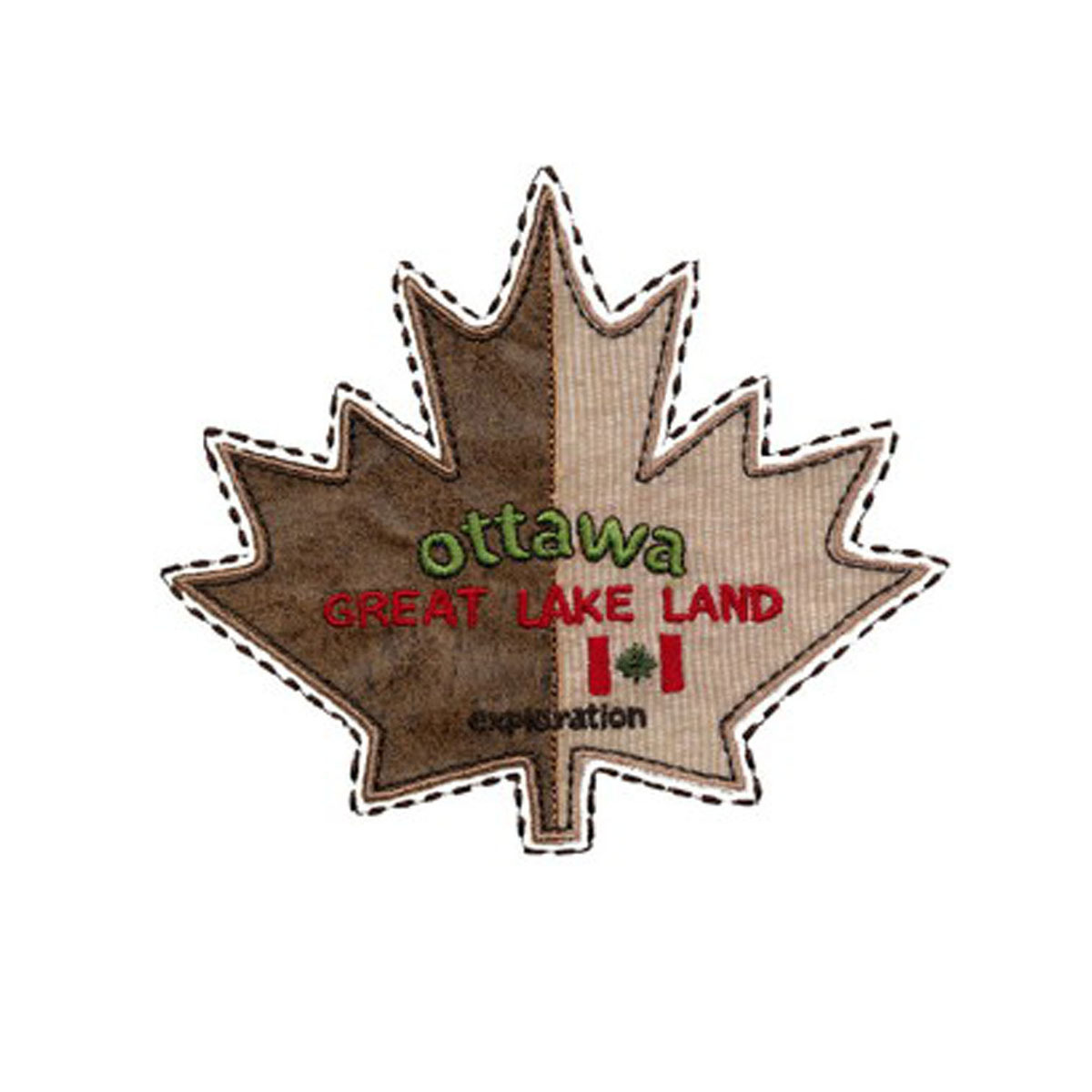 枫叶爱心刺绣章 电脑绣花  绣花厂刺绣 小批量定制刺绣章