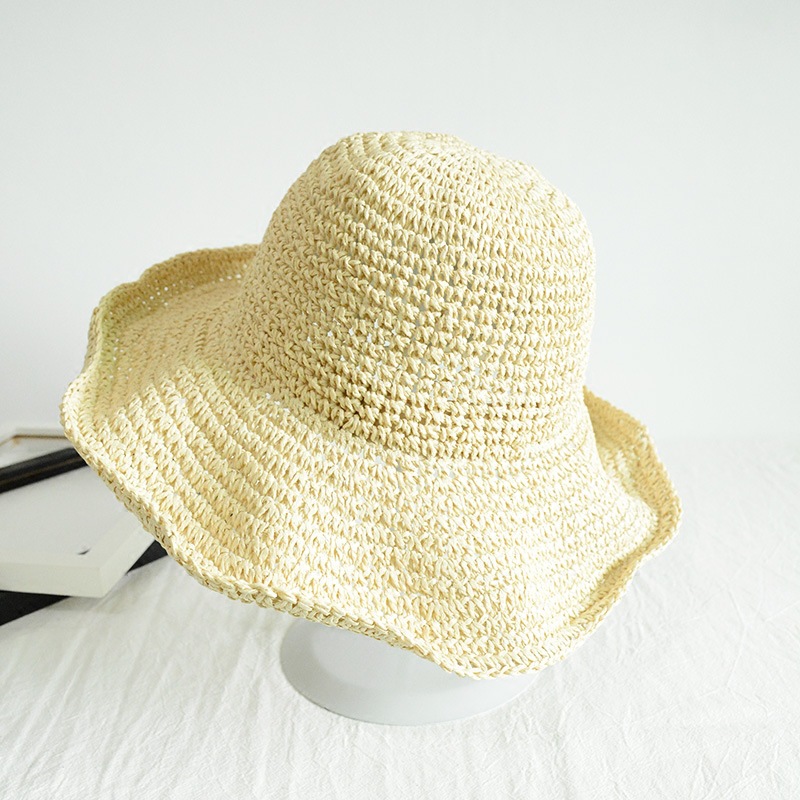 Women's Basic Solid Color Side Of Fungus Straw Hat display picture 3