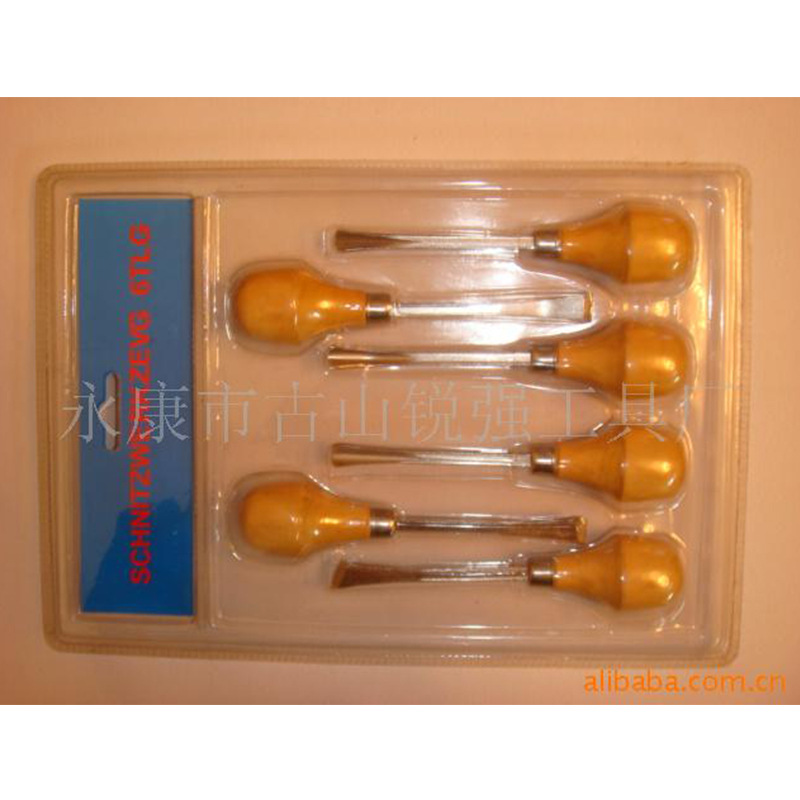 供应手掌柄雕花凿 6件套木工雕刻刀刻花凿DIY木工凿刀套装工具