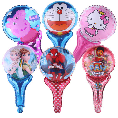 wechat Business gift gift Cartoon Hand stick hold Aluminum balloon children Toys inflation Blow stick