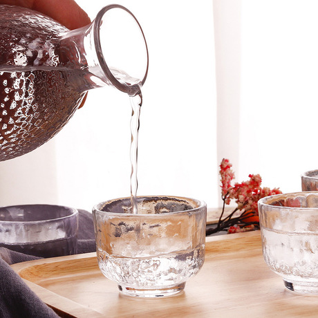 Mei Zhi Li sản xuất Nhật Bản nhãn hiệu nồi bốn cốc quà tặng rõ ràng tách ly rượu trắng rượu flagon bộ tùy chỉnh Bộ rượu
