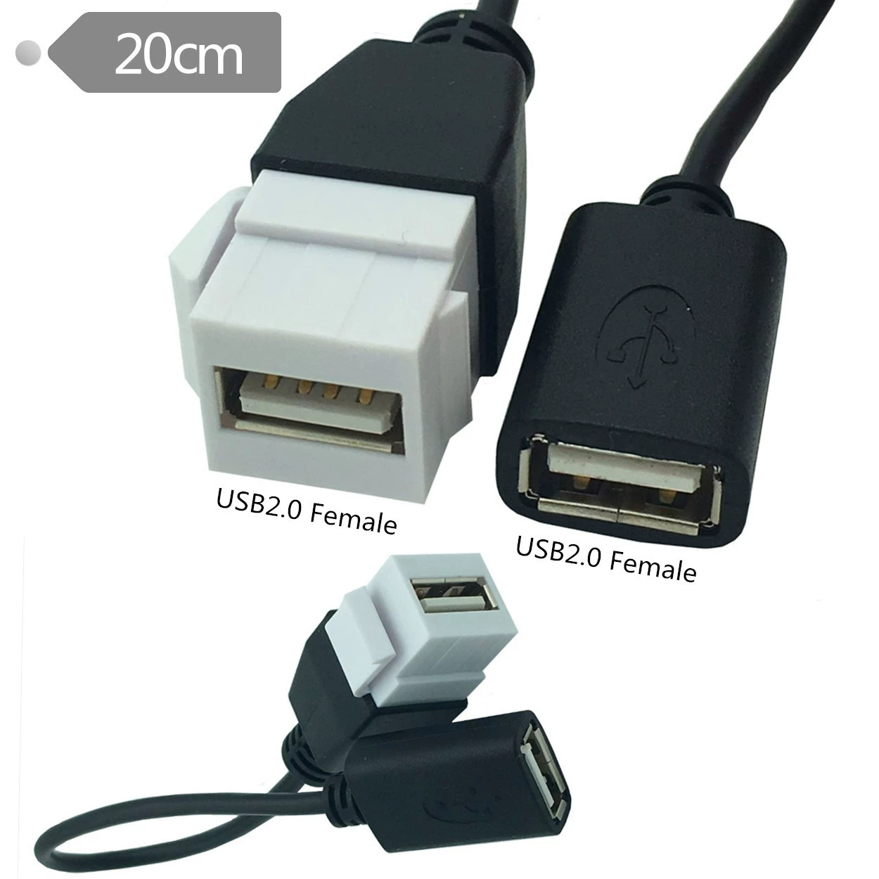 Разъем USB2.0 с кабелем USB2.0 женский оголовье Пряжка панель женский порт кабель USB штекер USB прямой штекер панели кабель