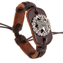 原创编织复古牛皮手链 2元店饰品批发 新款编织真皮手链