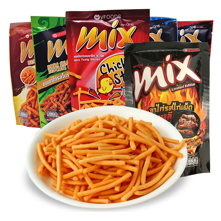 Thailand импортировано VFOODS MIX Хрустящая закуска 75 г с ароматом креветки, повседневная пушистая закуска, оптом