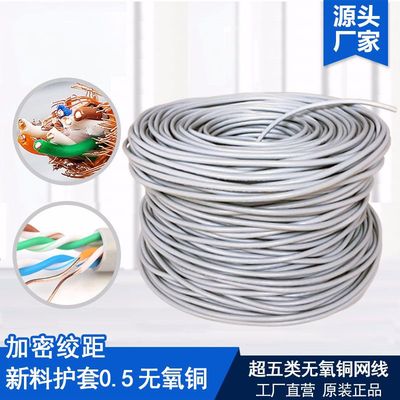 外贸超五类7*0.12多股无氧铜24AWG无氧铜柔软网线CAT5E UTP监控线|ms