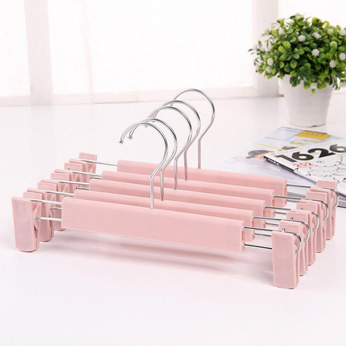 B210 household plastic strong trouser clip telescopic adult trousers hanger clip plain multifunctional trouser rack
