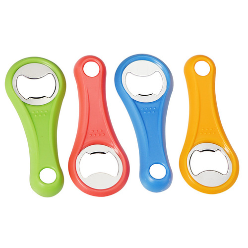 Factory direct sales portable beer soda bottle opener stainless steel plastic multifunctional bottle opener kitchen gadget