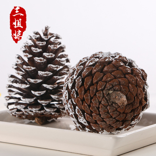 American pine cone tower dyed white large pine cone crafts raw materials Christmas decoration props ornaments pine cone balls wholesale