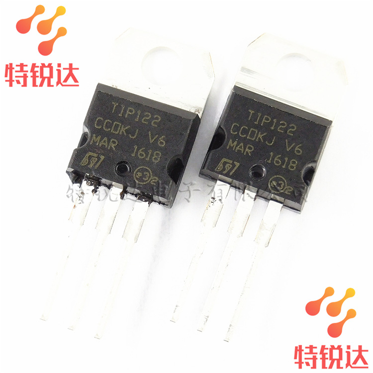 TIP122 TIP122 贴片TO-220 NPN达林顿直插三极管 ST/意法原装现货