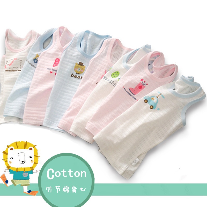 2018夏季 新款 卡通儿童背心  弹力有机纯棉竹节棉宝宝背心 批发