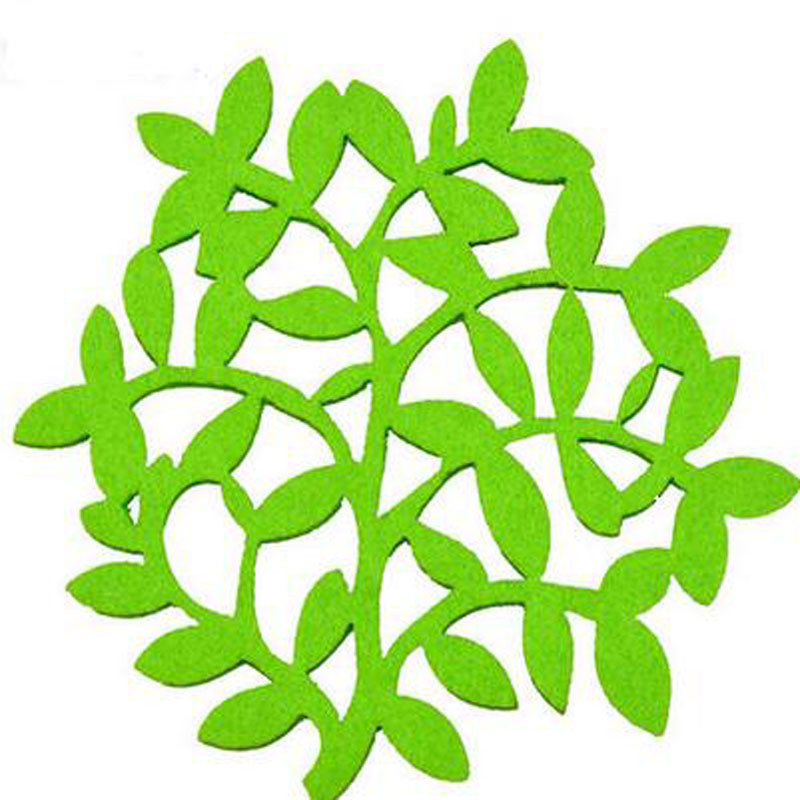 欧式毛毡杯垫 毛毡树叶杯垫 环保隔热杯垫 新款镂空餐垫树叶碗垫