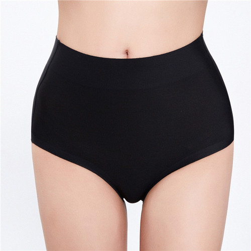 Women's Ice Silk Underwear Breathable and Seamless Medium-Waist One-Piece Triangle Pajama Bottoms with Cotton gusset