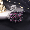 Crystal, universal retro swan from pearl, high-end brooch lapel pin, simple and elegant design, wholesale