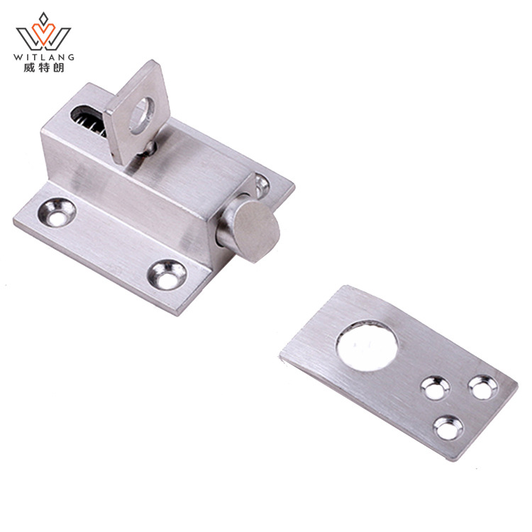 威特朗实心不锈钢自动插销 悬挂窗自关门栓 弹簧方型飞机插销批发