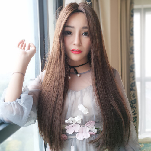 Wavy Hair Wigs Chinese wig long straight hair without bangs