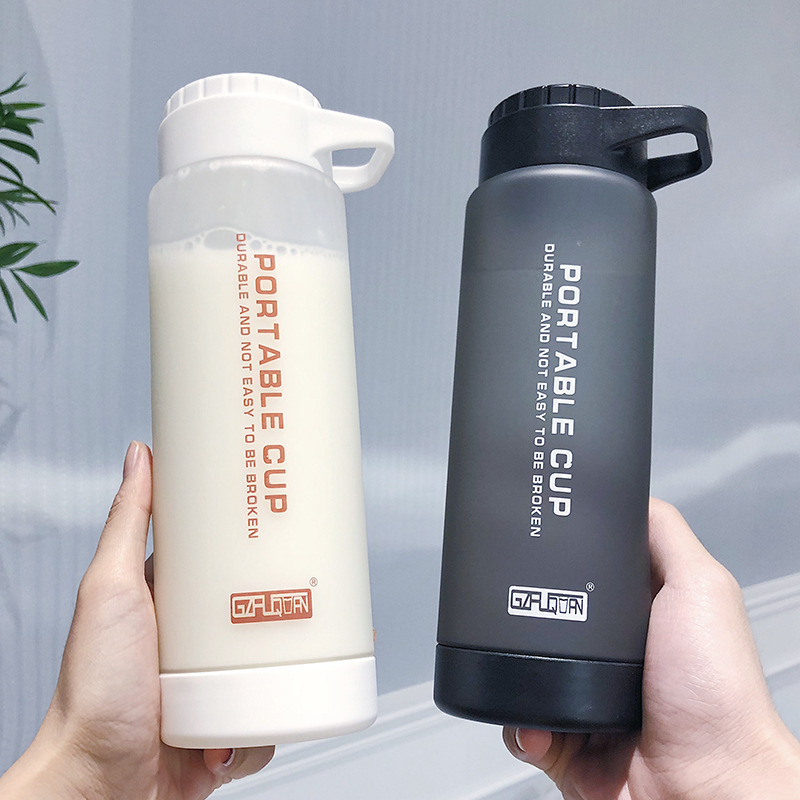 Korean Edition Simplicity motion Water bottle With cover Leak proof Scrub Plastic cup men and women student lovers Portable Readily glass