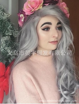 Fiber High temperature wire lady Long curly hair Argent Amazon Manufactor goods in stock Direct selling A generation of fat