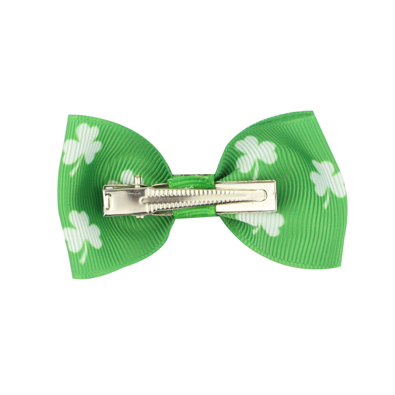 Kid's Simple Style Shamrock Bow Knot Cloth Handmade Hair Clip display picture 8