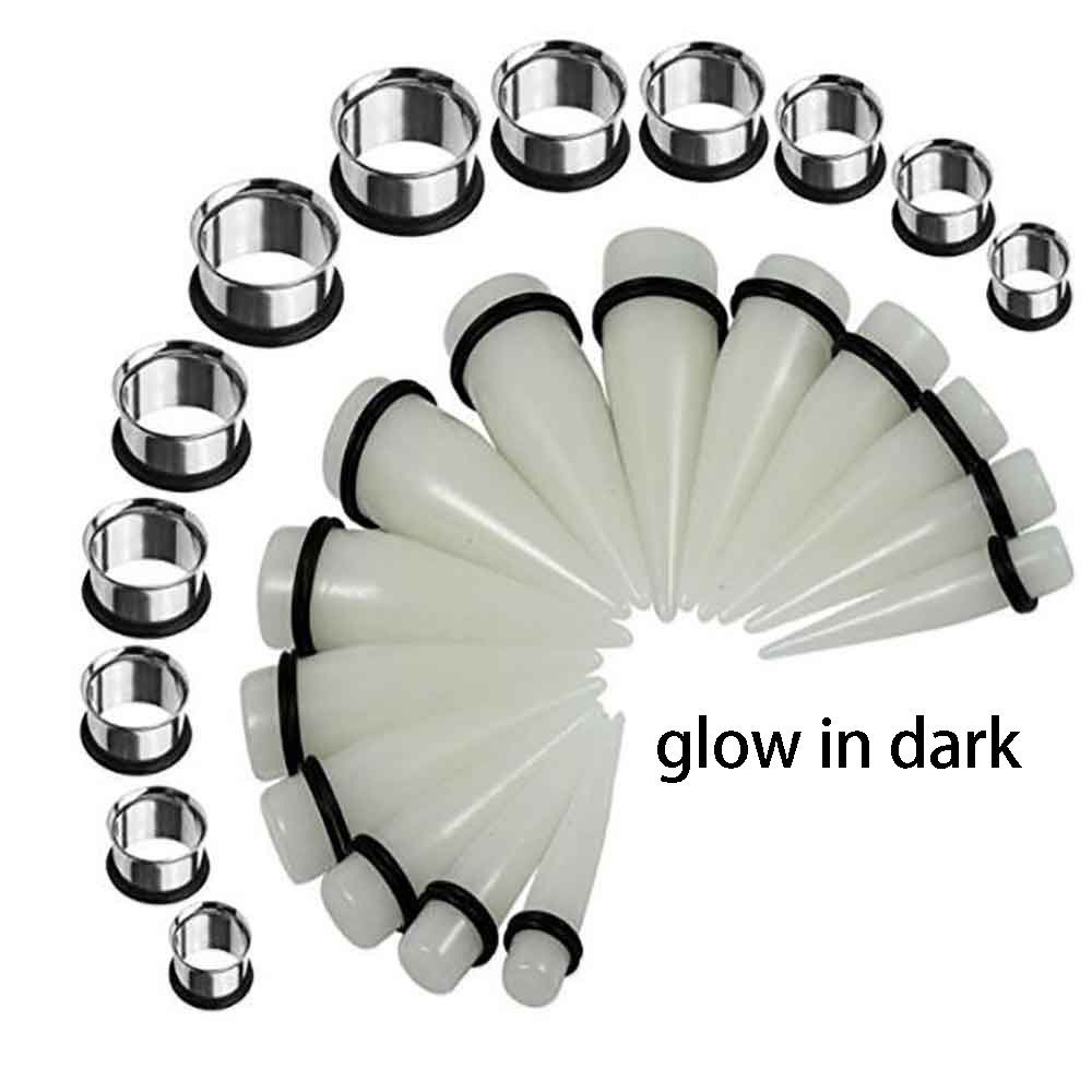 Acrylic Ear Tunnels Stretcher Set 36pcs 1.6-10mm Geometric Ear Plugs Body Jewelry detail image 7