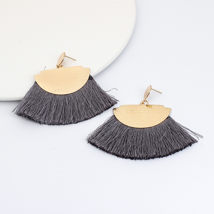 New Ethnic Style  Fashion Bright Color Cotton Tassel Earrings display picture 12