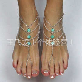 欧美脚链ankle chain 多层多色连趾脚链F49 ebay速卖通Amazon专供