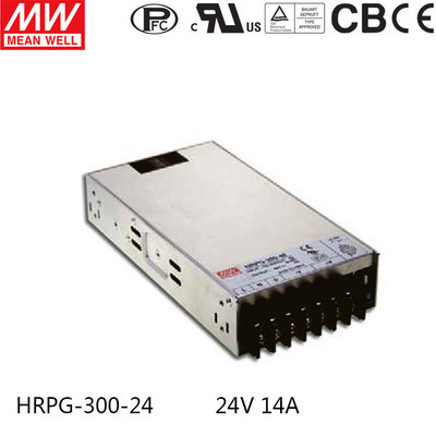 台湾明纬电源HRPG-300-24 300W 24V 14A高效低损耗PFC开关电源