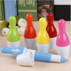 Creative stationery, cute simulation, fun bowling pin retractable ballpoint pen, bowling pin-shaped ballpoint pen